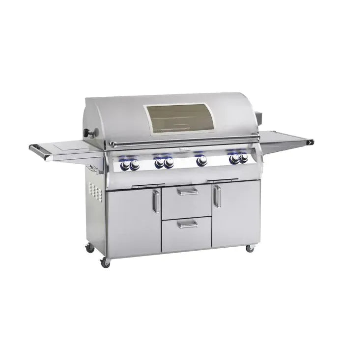 Fire Magic - Echelon Diamond E1060s A Series Freestanding Gas BBQ Grill With Flush Mounted Single Side Burner, Infrared Burner, And Magic View Window, Propane {E1060S-8LAP-62-W}-United Backyard