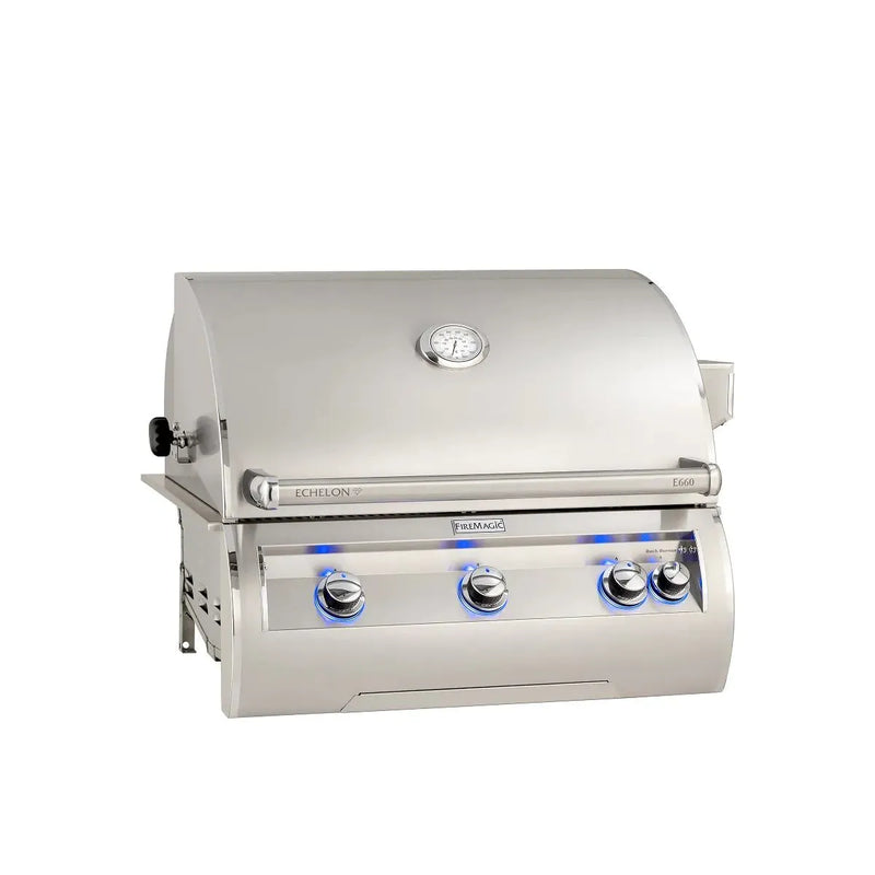 Fire Magic - Echelon Diamond E660i 30-Inch Propane Gas Built-In Grill with Backburner, Rotisserie Kit and Analog Thermometer-United Backyard