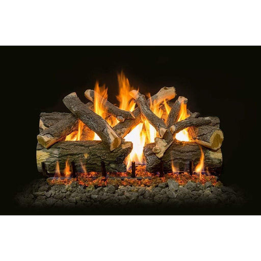 Grand Canyon - 18" to 42" Arizona Weathered Oak Charred See Through Vented Gas Logs-United Backyard