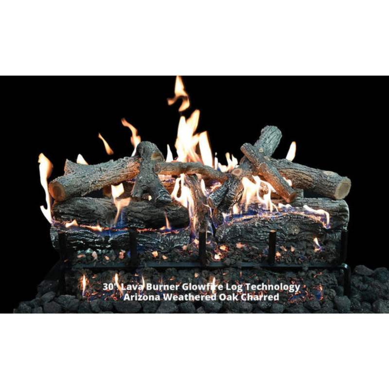 Grand Canyon - GlowFire 30" Arizona Weathered Oak Charred Vented Gas Logs-United Backyard