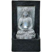 Hanover - 24in Buddha Fountain with Lights - Stone-United Backyard