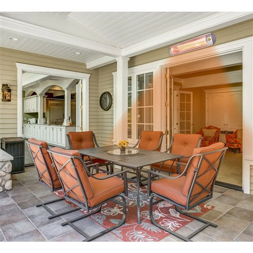 Hanover - 26.5 in Electric Wall/Hanging Heater-2 heat settings with Remote - Black-United Backyard