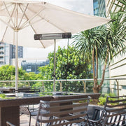 Hanover - 30.7" Electric Infrared Carbon Lamp 2 w/ heat levels and Remote Control - Silver-United Backyard