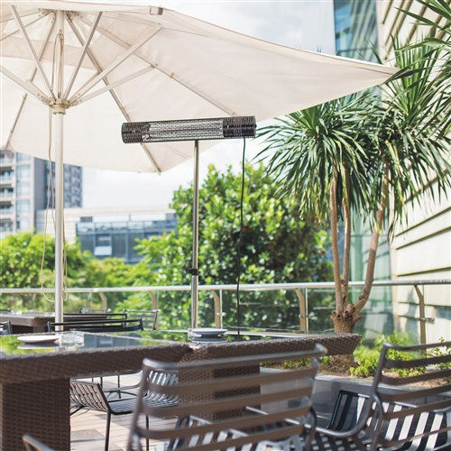 Hanover - 30.7" Electric Infrared Carbon Lamp 2 w/ heat levels and Remote Control - Silver-United Backyard