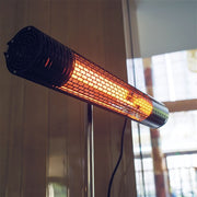 Hanover - 30.7" Electric Infrared Carbon Lamp 2 w/ heat levels and Remote Control - Silver-United Backyard