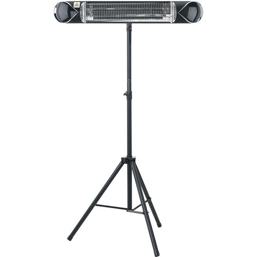 Hanover - 35.4" Carbon Lamp w/ 3 Power Settings, Remote, and Tripod Stand - Silver/Black-United Backyard