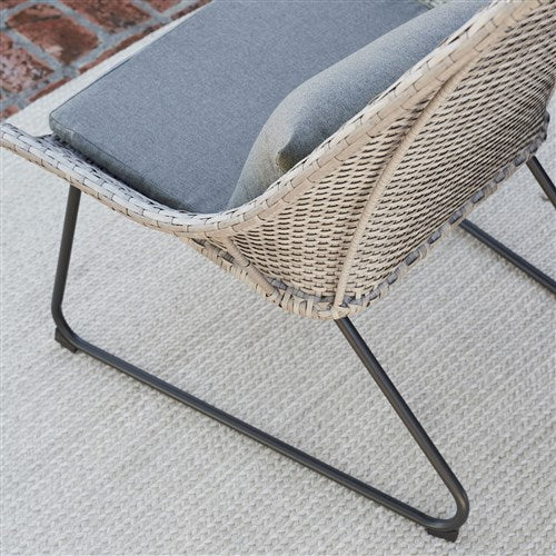 Hanover - 3pc Seating Set: 2 steel side chairs, accent table - Gray-United Backyard