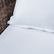 Hanover - 3pc Seating Set: 2 steel side chairs, accent table - Steel/White-United Backyard