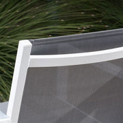 Hanover - 4pc Seating Set: sling loveseat, 2 sling side chairs, coffee table - White/Gray-United Backyard