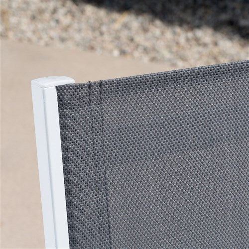 Hanover - 4pc Seating Set: sling loveseat, 2 sling side chairs, coffee table - White/Gray-United Backyard