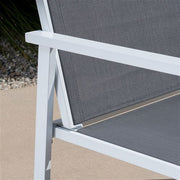 Hanover - 4pc Seating Set: sling loveseat, 2 sling side chairs, coffee table - White/Gray-United Backyard