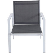 Hanover - 4pc Seating Set: sling loveseat, 2 sling side chairs, coffee table - White/Gray-United Backyard