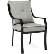 Hanover - 5pc Dining Set: 4 Stationary Chairs, 1 Square Dining Table - Gray/Silver Linings-United Backyard