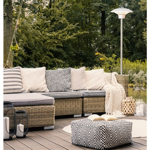 Hanover - 6.8' Electric Infrared Halogen Stand Lamp with Two Heat Levels - Silver-United Backyard