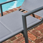 Hanover - Aluminum Padded Sling Chaise Lounge - Gray/Aluminium-United Backyard