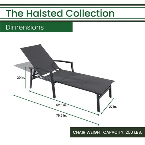 Hanover - Aluminum Padded Sling Chaise Lounge - Gray/Aluminium-United Backyard
