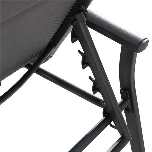 Hanover - Aluminum Padded Sling Chaise Lounge - Gray/Aluminium-United Backyard