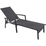Hanover - Aluminum Padded Sling Chaise Lounge - Gray/Aluminium-United Backyard