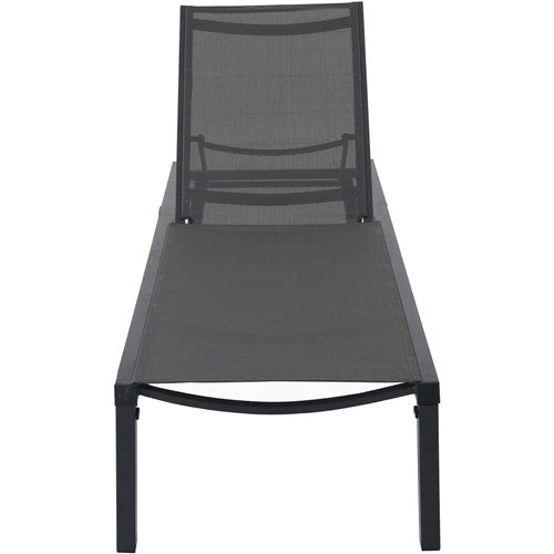 Hanover - Aluminum Sling Armless Chaise Lounge - Gray/Gray-United Backyard