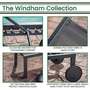 Hanover - Aluminum Sling Armless Chaise Lounge - Gray/Gray-United Backyard