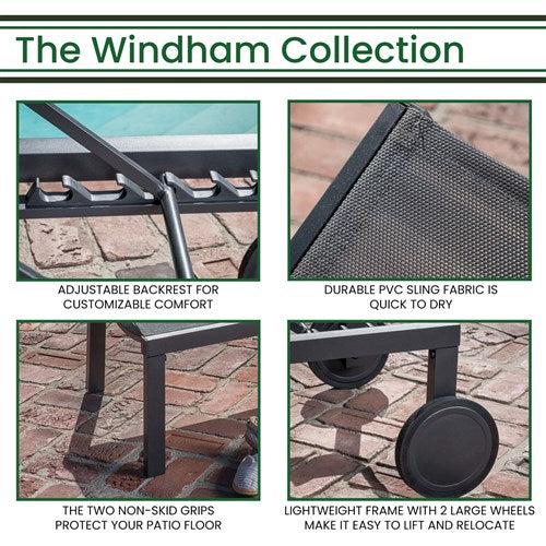 Hanover - Aluminum Sling Armless Chaise Lounge - Gray/Gray-United Backyard