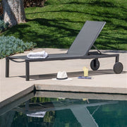 Hanover - Aluminum Sling Armless Chaise Lounge - Gray/Gray-United Backyard