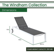 Hanover - Aluminum Sling Armless Chaise Lounge - White/Gray-United Backyard