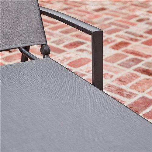 Hanover - Aluminum Sling Chaise Lounge - Gray/Aluminium-United Backyard