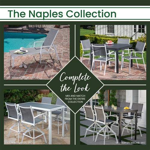 Hanover - Aluminum Sling Chaise Lounge - Gray/Aluminium-United Backyard