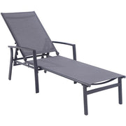 Hanover - Aluminum Sling Chaise Lounge - Gray/Aluminium-United Backyard