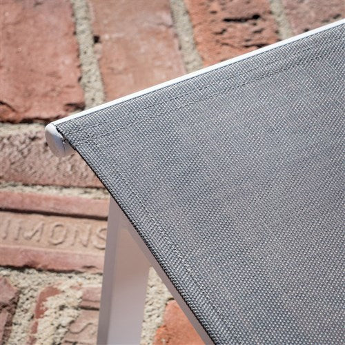 Hanover - Aluminum Sling Chaise Lounge - White/Gray-United Backyard