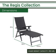 Hanover - Aluminum Sling Folding Chaise Lounge - Gray/Gray-United Backyard