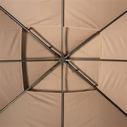 Hanover - Aster 9.7'x11.8' Aluminum and Steel Gazebo with Netting - Tan-United Backyard