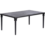 Hanover - Brigantine 7pc: 6 Sling Swivel Rockers, 40x70" Cast Dining Table - Cast/Tan-United Backyard