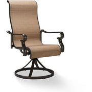 Hanover - Brigantine 7pc: 6 Sling Swivel Rockers, 40x70" Cast Dining Table - Cast/Tan-United Backyard