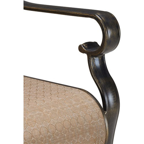 Hanover - Brigantine 7pc: 6 Sling Swivel Rockers, 40x70" Cast Dining Table - Cast/Tan-United Backyard