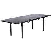 Hanover - Brigantine 7pc: 6 Sling Swivel Rockers, Expandable Cast Dining Table - Cast/Tan-United Backyard