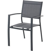 Hanover - Cameron 11pc: 10 Aluminum Sling Chairs, 63-94" Aluminum Extension Table - Gray/Gray-United Backyard