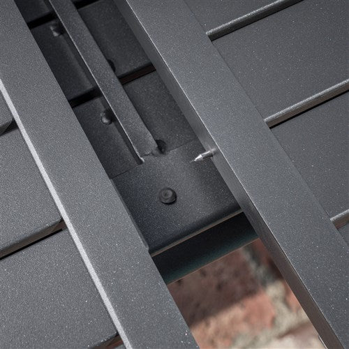 Hanover - Cameron 11pc: 10 Aluminum Sling Chairs, 63-94" Aluminum Extension Table - White/Gray-United Backyard