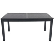 Hanover - Cameron 9pc: 8 High Back Padded Sling Chairs, 63-94" Aluminum Extension Table - Gray/Gray-United Backyard