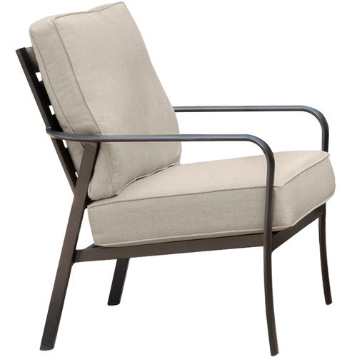 Hanover - Commercial Aluminum Side Chair with Sunbrella Cushion - Gunmetal/Ash-United Backyard