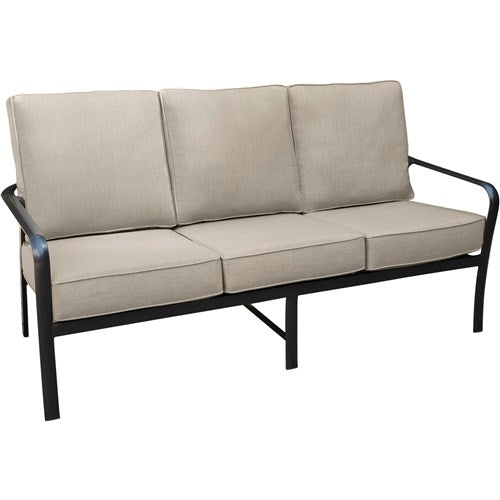 Hanover - Commercial Aluminum Sofa with Sunbrella Cushion - Gunmetal/Ash-United Backyard