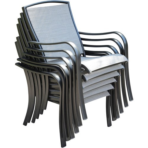 Hanover - Commercial Sling Aluminum Side Chair - Gunmetal/Ash Sling-United Backyard