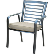 Hanover - Commercial aluminum dining chair with Sunbrella cushion - Gunmetal/Ash-United Backyard