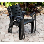 Hanover - Commercial aluminum slat back dining chair - Gunmetal-United Backyard