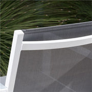 Hanover - Conrad 5pc Dining Set: 4 Alum Sling Chairs and Folding Table - White/Gray-United Backyard