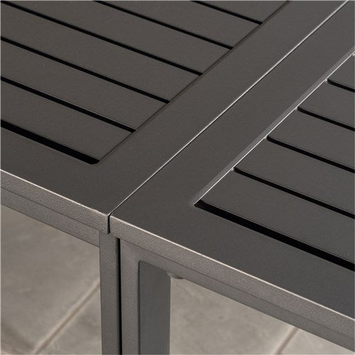 Hanover - Conrad 5pc Dining Set: 4 Alum Sling Chairs and Folding Table - White/Gray-United Backyard