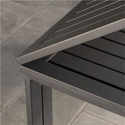 Hanover - Conrad 5pc Dining Set: 4 Alum Sling Chairs and Folding Table - White/Gray-United Backyard