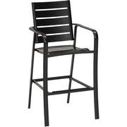 Hanover - Cortino 5pc Counter Height Dining: 4 Slat Center Height Chairs, 42" Slat Table - Gunmetal-United Backyard