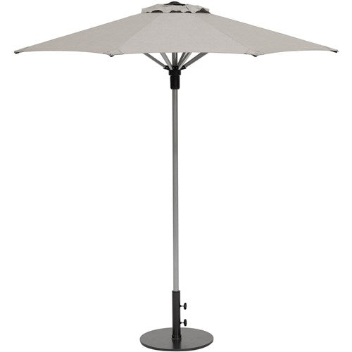 Hanover - Cortino 5pc Counter Height Dining: 4 Slat Chairs, 42" Slat Table, Umbrella & Base - Gunmetal-United Backyard
